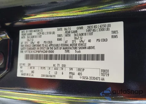 2015 Ford F-150 Xlt from USA, damaged, VIN 1FTEX1CP8FKD81500